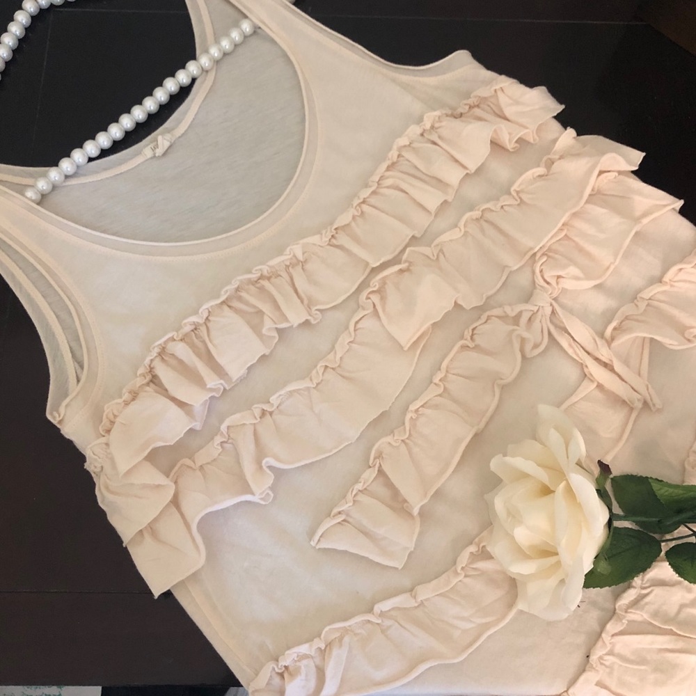 J Crew Women’s Ruffled Cotton Tank Top S